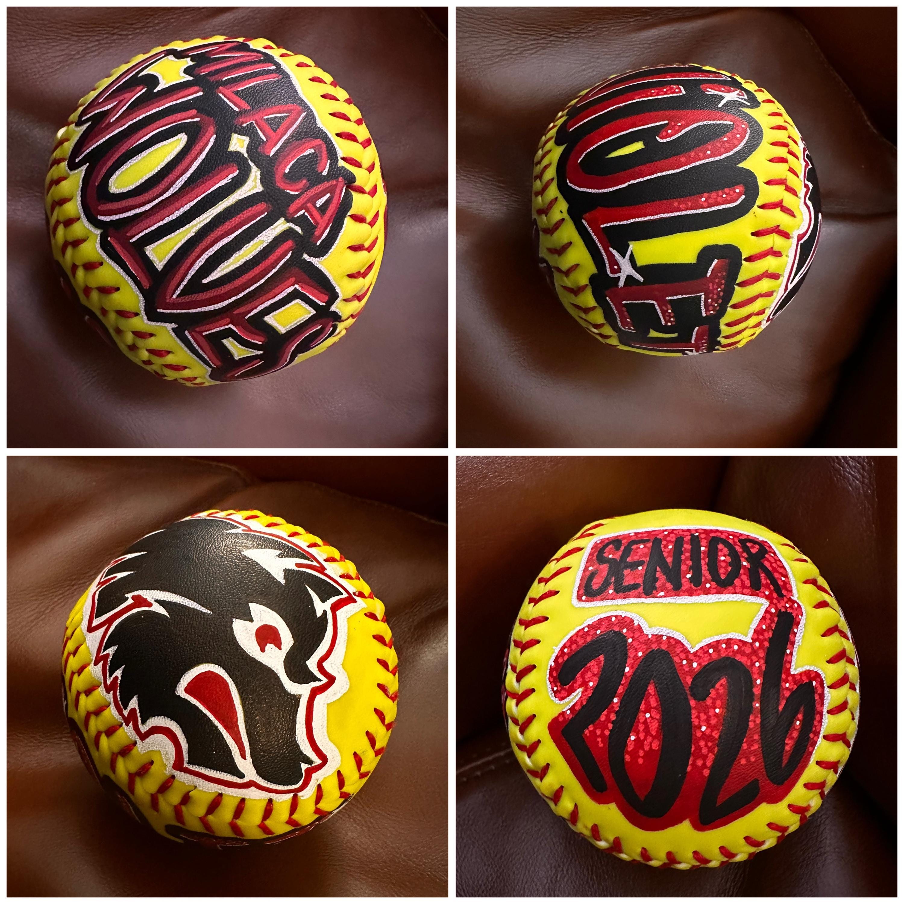 Rustic Softball Custom Hand Painted Softball - Etsy