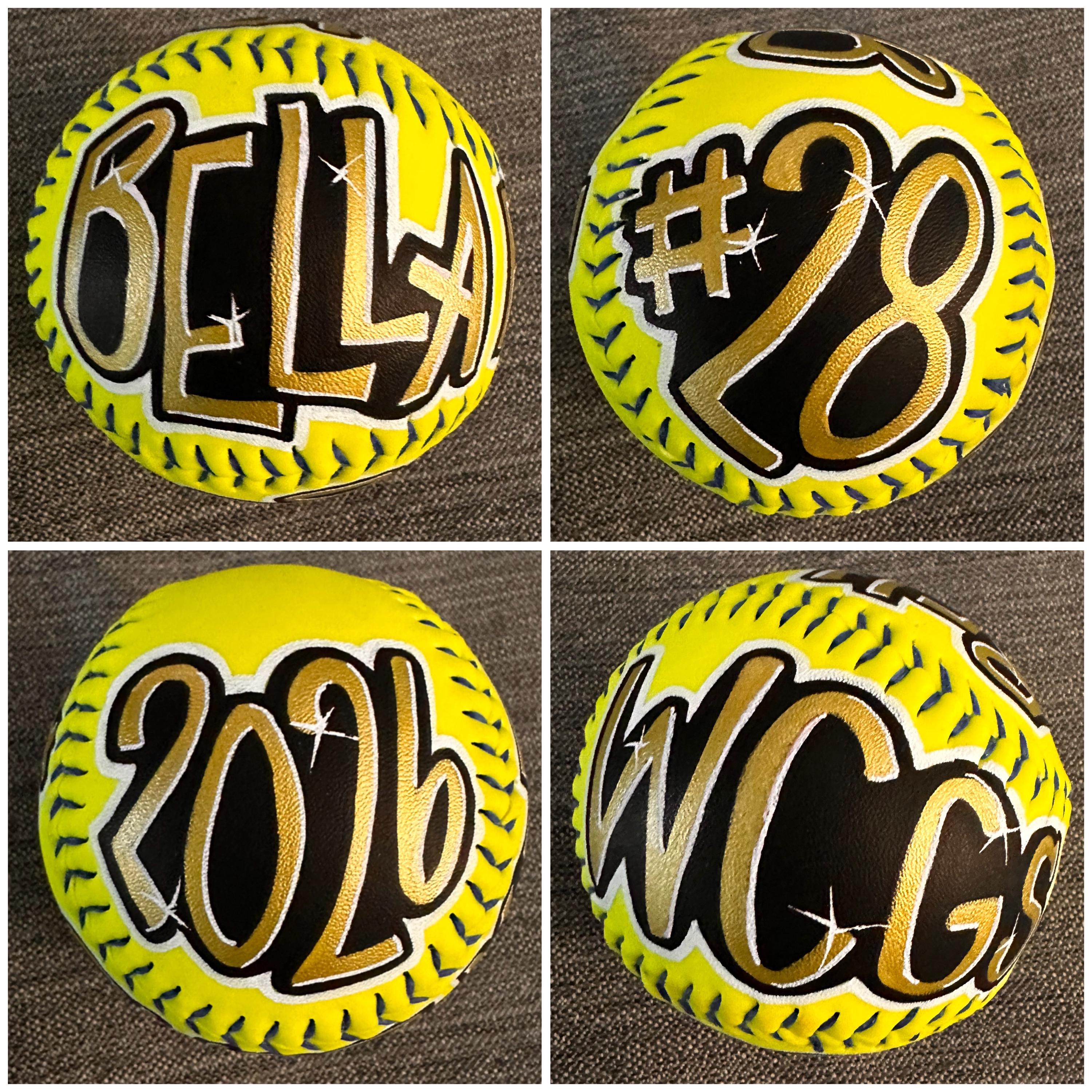 Rustic Softball Custom Hand Painted Softball - Etsy