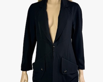 1990s KARL LAGERFELD Runway Collection patch pockets Black Blazer