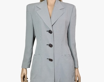 Vintage Gai Mattiolo houndstooth pattern grey blazer with large buttons