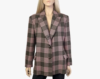 ICEBERG wool brown pink checked houndstooth vintage jacket, 1990s