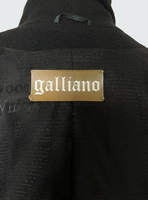 GALLIANO black wool fitted coat with rhinestones … - image 10