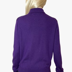 Polo Ralph Lauren vintage wool jumper, 90s Polo, collared purple merino wool sweater image 5