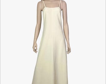Tina Warren vintage minimalistic ivory maxi dress, 1970s
