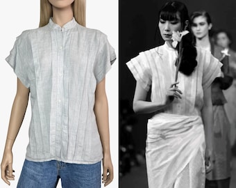 Kenzo SS 1983 collection grey linen vintage blouse