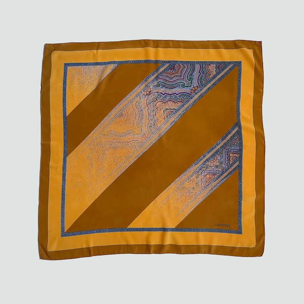 Valentino vintage silk scarf, brown silk scarf, ombre slk scarf