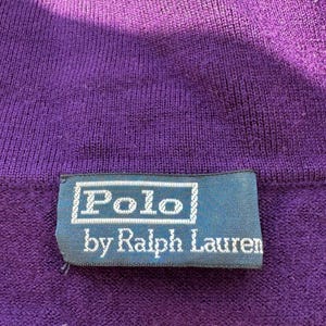 Polo Ralph Lauren vintage wool jumper, 90s Polo, collared purple merino wool sweater image 7