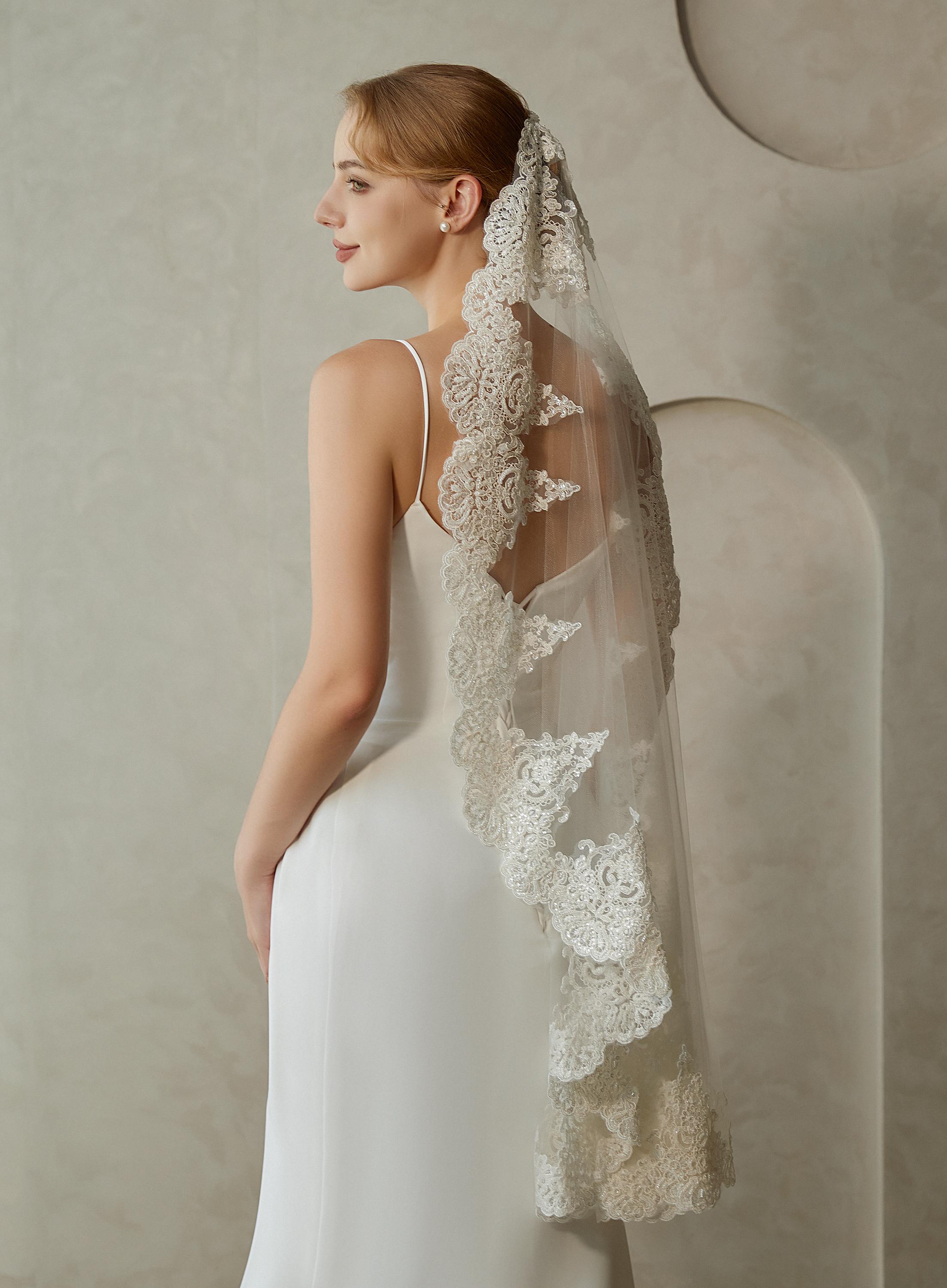 Kasmole Velo da Sposa a Due Strati,Velo da Sposa da Donna con Pettine - Velo da