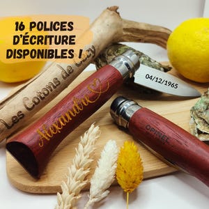Couteau Opinel N 9 personnalisé - Couteau pour ouvrir Huîtres & Coquillage - Cadeau idéal pour gourmet, bord de mer, plage, fuits de mer