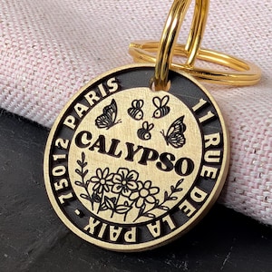 Personalized Brass Dog Tag – Deep Engraved Pet ID Tag for Dog or Cat – Custom Name Tag – Durable, Premium Quality