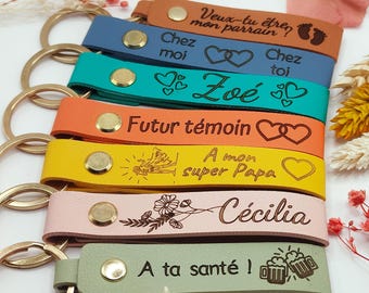Chaveiro de couro personalizado com gravação – Uma ideia de presente original para homens ou mulheres.
