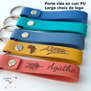 Porte clés personnalisé, porte clés en cuir PU personnalisable, cadeau homme, cadeau femme, fête des pères, noël, anniversaire, ...