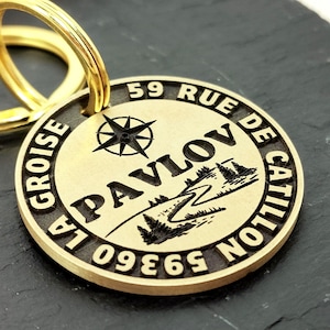 Customizable dog and cat medal - Brass - High-quality deep engraving