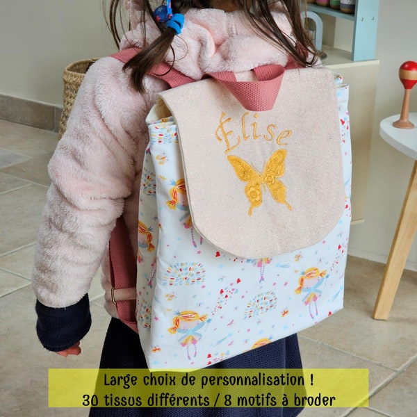 sac à dos enfant personnalisé. Sac cartable pour la maternel / cartable personnalisé / sac en tissu / sac maternelle personnalisable