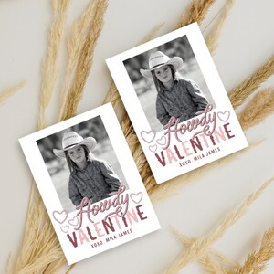 Tarjeta fotográfica de San Valentín occidental, San Valentín en el aula de vaquera, Tarjetas de San Valentín Howdy, San Valentín para niños, Imprimible