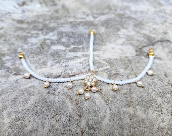 Pearl & Crystal Jewel Flower Hair Tikha (Miniature)