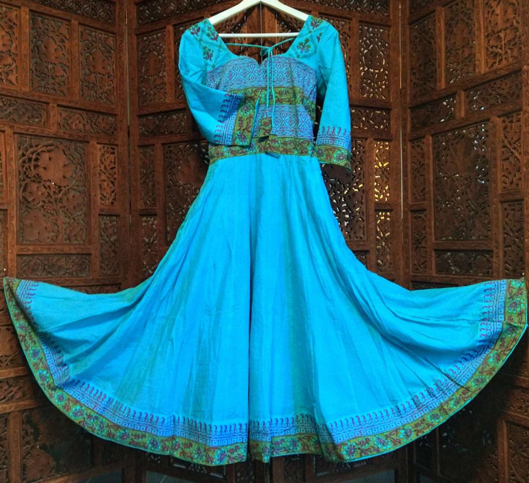 Blue Springs Floral Cotton Dress (XL)