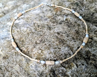 Tulasi Wood, Freshwater Pearl & Sterling Silver Necklace
