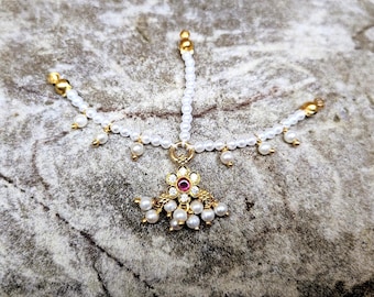 Pearl & Jewel Flower Hair Tikha (Miniature)