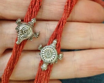 Conch Chakra Sterling Silver Rakhi Wrist Ties