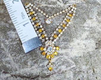 Yellow Classic 2 Strand Jewel Necklace  - Miniature Size