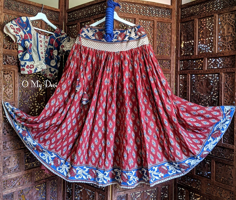 Red Temple Skirt Set