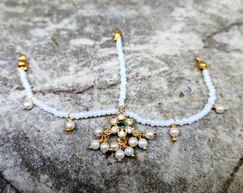 Pearl & Jewel Flower Hair Tikha (Miniature)