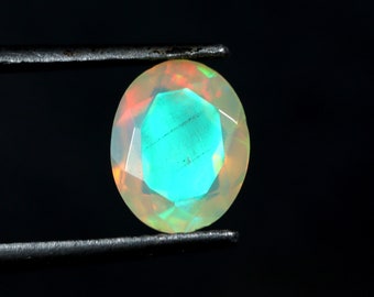 Ethiopian Opal Cabochon Oval Shape Loose Gemstone Ring Size Natural Multi Fire Opal Gemstone For Jewelry 10x8x4 MM 2.00 Carat Sku-12161