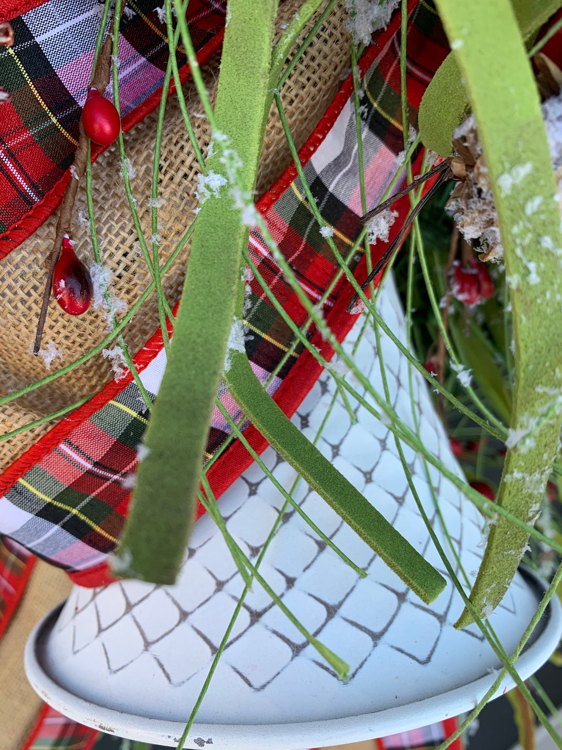 Christmas Door Swag, Holiday Door Swag, Rustic Christmas Bell Swag