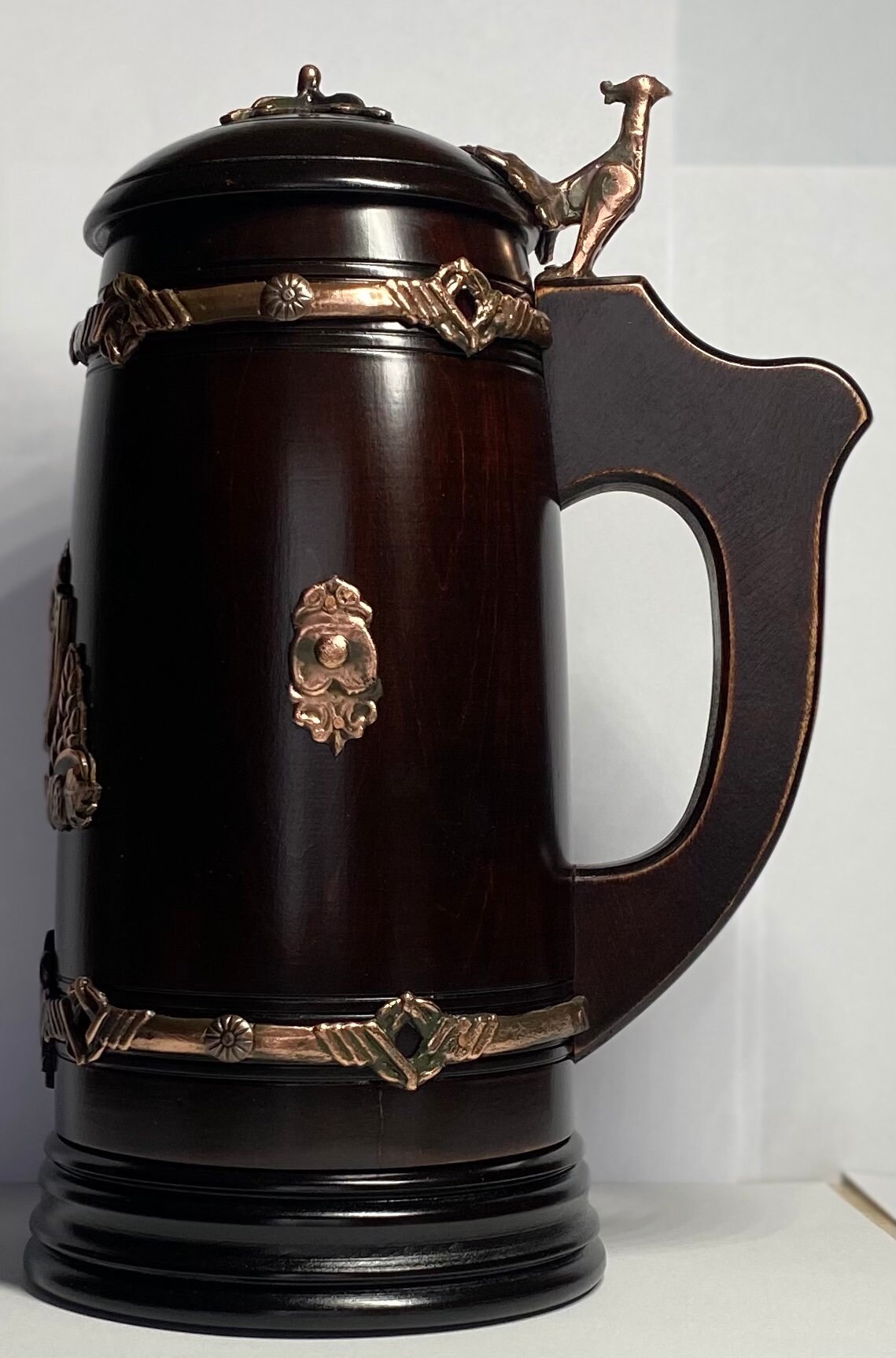 Handmade Wooden Beer Mug With Lid Oak Wood Pint Beer Stein Etsy