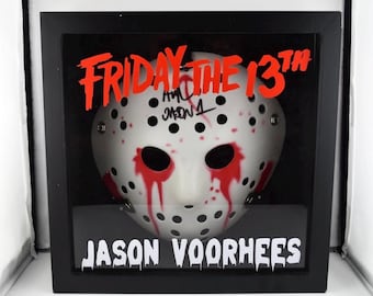 Piątek Trzynastego Jason Voorhees Podpisana maska Ari Lehman Custom Shadow Box Auto Certyfikat JSA