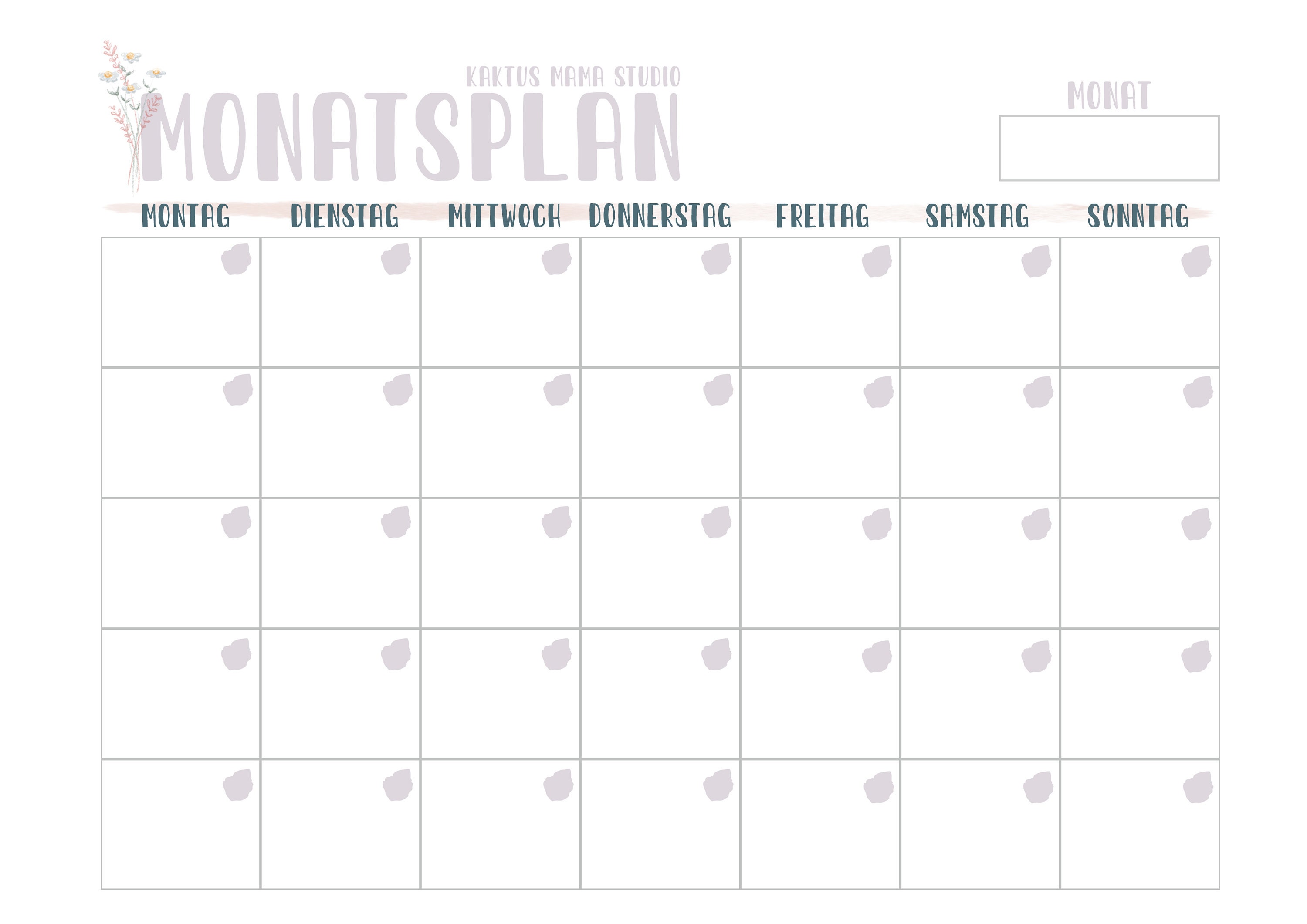 DEUTSCH Monatsplan Leer Descargable | Etsy