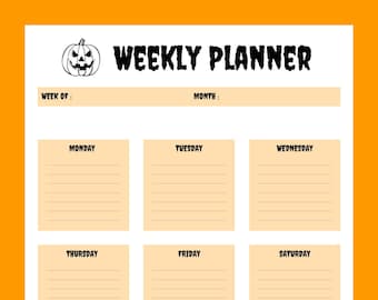 Spooky Weekly planner / Pdf planner / Printable planner