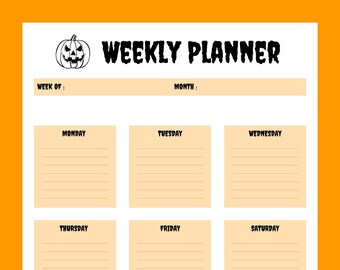 Gruseliger Wochenplaner / Pdf Planer / Printable Planer