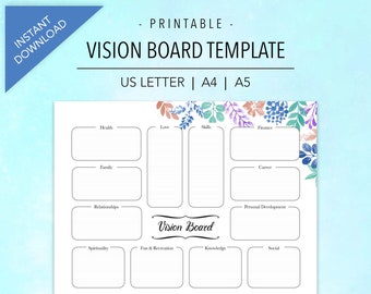 Vision Board Template - Etsy