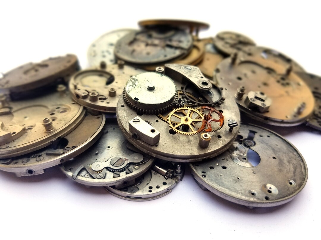 Vintage Pocket Watch Plate Lot TWO PLATES LOT Altered Art, Steampunk