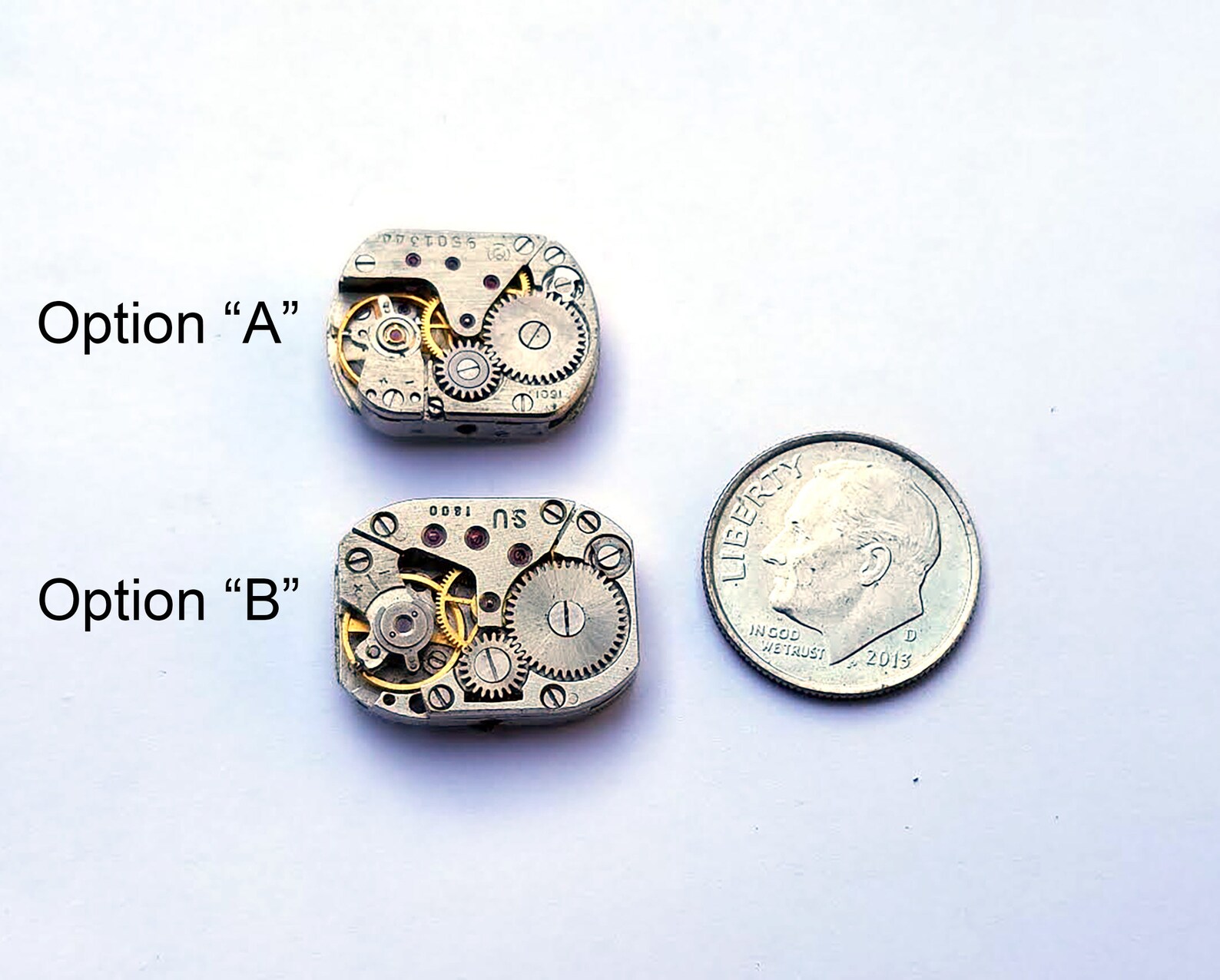 Small Watch Movement Lot Rectangular Watch Workings Steampunk Parts