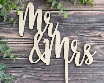 SVG Mr & Mrs Wedding Cake Topper file