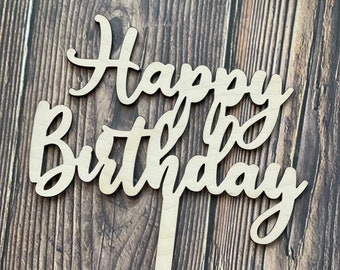 SVG  Happy Birthday Cake Topper file