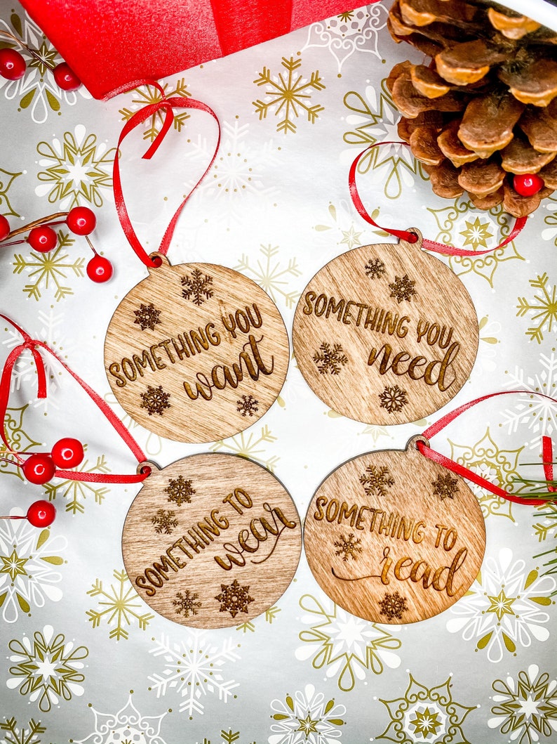 Christmas Present tags - Something to Wear, Read, Want & Need - SVG file image 1