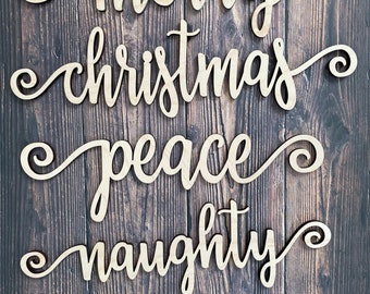Christmas Plate Words SVG | Holiday Table Cut File | Glowforge, Cricut & Silhouette