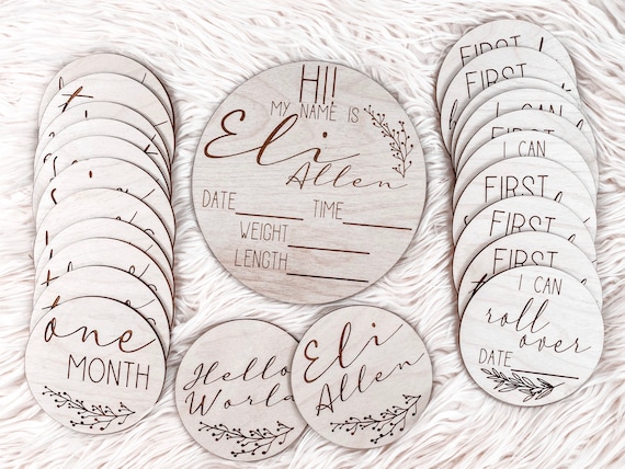 Download Baby Milestone Rounds 25 Total Svg File Etsy