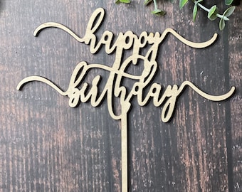 SVG  Happy Birthday Cake Topper file