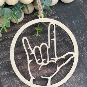 Kocham Cię, ornament języka migowego ASL - plik SVG