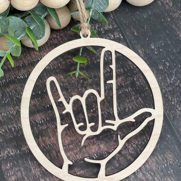 I love you ASL sign language ornament - SVG file