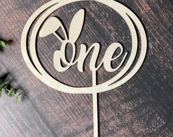 SVG  ONE Bunny Cake Topper file