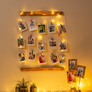 Wooden Illuminated Photo Hanger