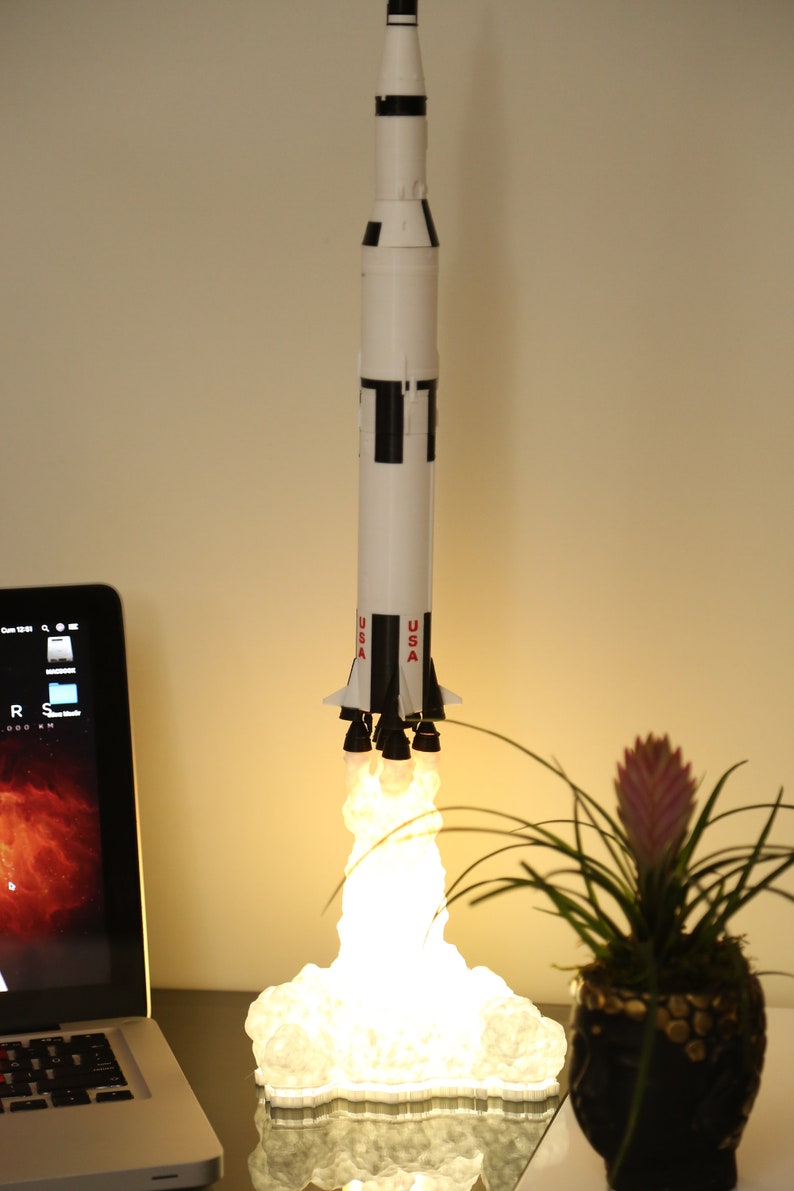 Apollo 11 Saturn V Rocket Lamp Etsy