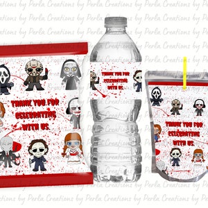 Halloween/ Killers/ Chip bag /juice/ water bottle /Instant Digital Download/