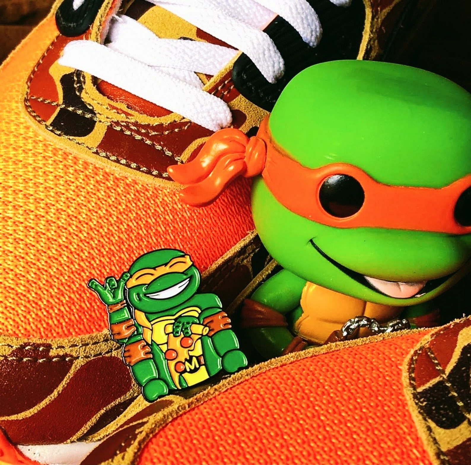 TMNT Enamel Pin Michelangelo TMNT Pin for Jacket Custom - Etsy